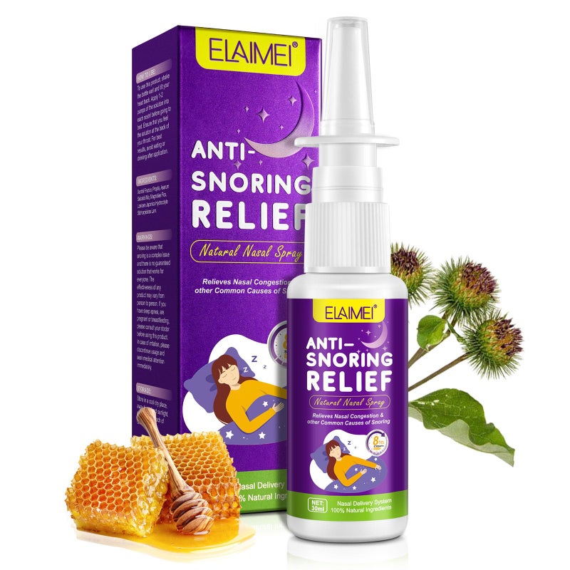 Snoring Aids for Men & Women, Natural Herbal Anti Snoring Spray, Effective Sleep Aid Snore Reduction, Improves Airflow, Anti Snoring Devices for Better Breathing Relief, 8 hrs Prolonged Action (30ml)